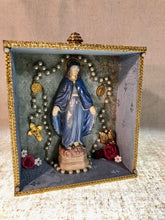 Load image into Gallery viewer, Cigar Box Nicho Shrine Virgin Mary Rosary