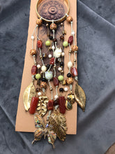 Load image into Gallery viewer, Door Charm Blessing Gold and Shell Butterfly and Leaves

