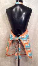 Load image into Gallery viewer, Full Apron Curvy BBQ Style Orange/Turquoise

