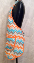 Load image into Gallery viewer, Full Apron Curvy BBQ Style Orange/Turquoise
