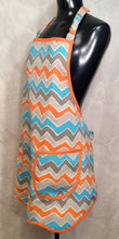 Load image into Gallery viewer, Full Apron Curvy BBQ Style Orange/Turquoise
