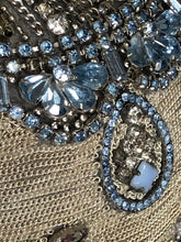 Load image into Gallery viewer, Ice Princess Jewelry Head Sculpture Vintage Rhinestones Silver and Blue
