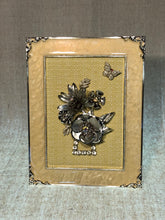 Load image into Gallery viewer, Framed Vintage Jewelry Collage Yellow
