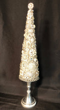 Load image into Gallery viewer, Tall Bling Cone Silver Rhinestones

