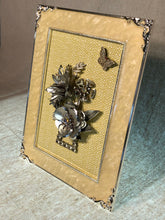 Load image into Gallery viewer, Framed Vintage Jewelry Collage Yellow
